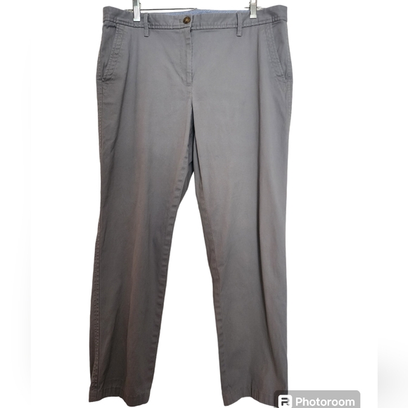 J. CREW Grey Classic Twill Cotton Chino Original Fit Pants SZ 4 - Picture 1 of 8